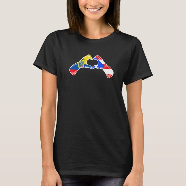 Puerto Rico Ecuador Flag Puerto Rican Ecuadorian H T-Shirt (Front)