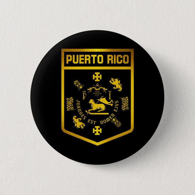 Puerto Rico Emblem Pinback Button (Front)