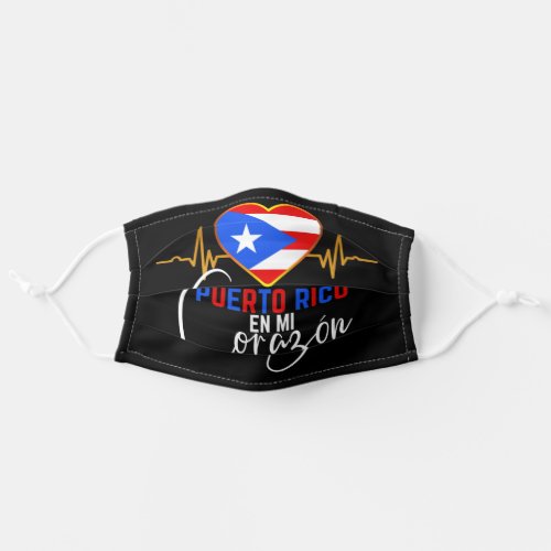 Puerto Rico en mi Corazon Puerto Rican Pride  Adult Cloth Face Mask