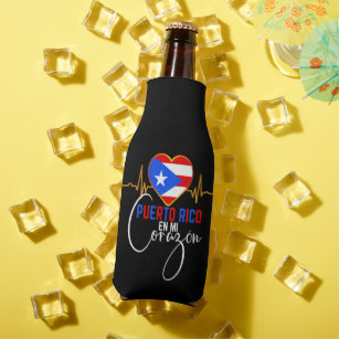 Puerto Rico en mi Corazon Puerto Rican Pride  Bottle Cooler