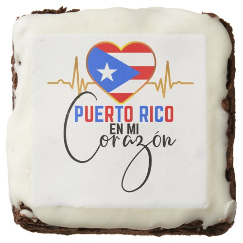 Puerto Rico en mi Corazon Puerto Rican Pride  Brownie