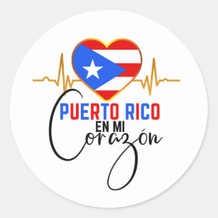 Puerto Rico en mi Corazon Puerto Rican Pride  Classic Round Sticker