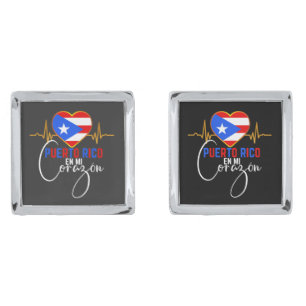 Puerto Rico en mi Corazon Puerto Rican Pride   Cufflinks