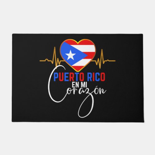 Puerto Rico en mi Corazon Puerto Rican Pride Doormat