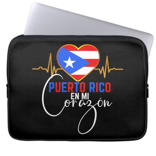 Puerto Rico en mi Corazon Puerto Rican Pride  Laptop Sleeve