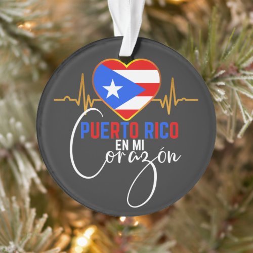 Puerto Rico en mi Corazon Puerto Rican Pride  Ornament