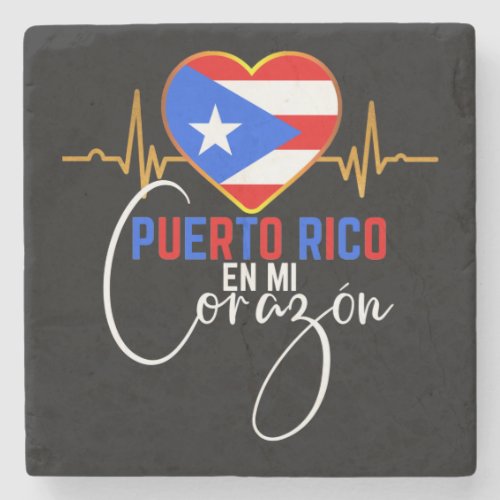 Puerto Rico en mi Corazon Puerto Rican Pride   Stone Coaster