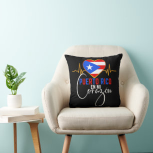 Puerto Rico en mi Corazon Puerto Rican Pride  Throw Pillow
