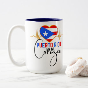 Puerto Rico en mi Corazon Puerto Rican Pride Two-Tone Coffee Mug