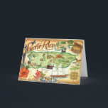 Puerto Rico Father's Day Greeting Card<br><div class="desc">A colorful vintage map postcard of Puerto Rico repurposed on a greeting card for Father's Day.  Purchase as is or, if you have another occasion,  change the message inside to anything you like.</div>