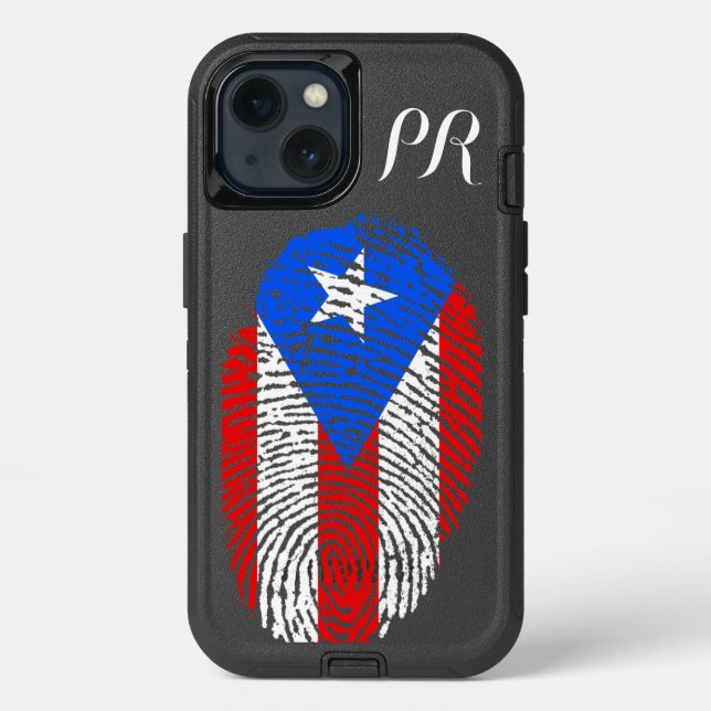 Puerto Rico Finger Print OtterBox iPhone Case (Back)