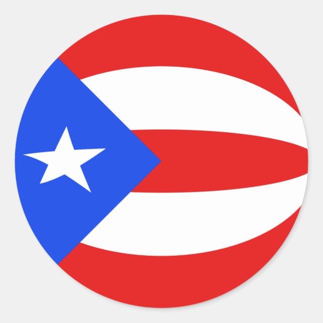 Puerto Rico Fisheye Flag Sticker (Front)