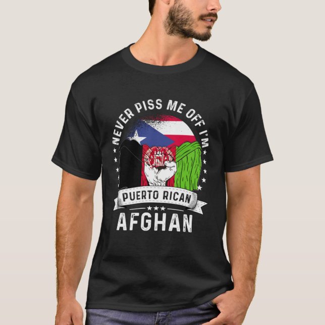 Puerto Rico Flag Afghanistan Grown Humor Pride T-Shirt (Front)