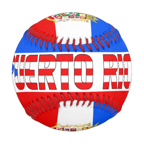 Puerto Rico Flag and Coat of Arms Patriotic Baseball