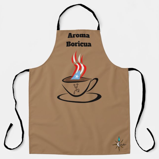 Puerto Rico Flag Aroma All Over Print Large Apron (Front)