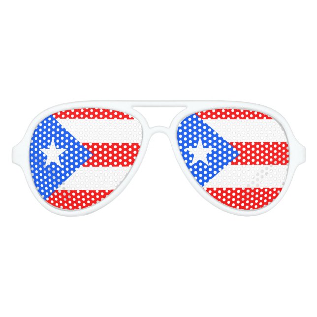 Puerto Rico Flag Aviator Sunglasses (Front)