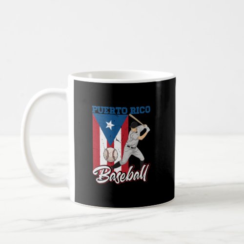 Puerto Rico Flag Baseball Boricua Player Sport Bat Coffee Mug