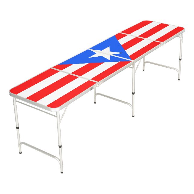 Puerto Rico Flag Beer Pong Table (Angled)