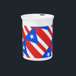 Puerto Rico Flag Beverage Pitcher<br><div class="desc">The flags of Puerto Rico represent and symbolize the island and people of Puerto Rico. The most commonly used flags of Puerto Rico are the current flag, which represents the people of the commonwealth of Puerto Rico; municipal flags, which represent the different regions of the island; political flags, which represent...</div>