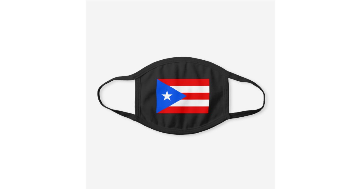 Puerto Rico Flag Black Cotton Face Mask Zazzle Com