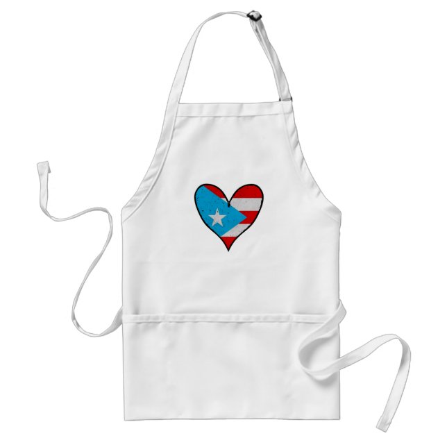 Puerto Rico Flag | Boricua Heart, Puerto Rican Adult Apron (Front)