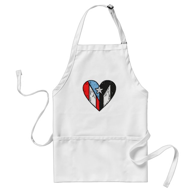 Puerto Rico Flag | Boricua Heart, Puerto Rican Adult Apron (Front)