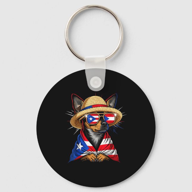 Puerto Rico Flag Boricua Puerto Rican Flag  Keychain (Front)