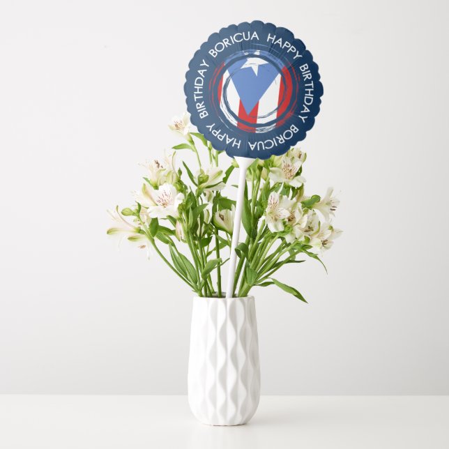 Puerto Rico Flag Boricua Theme Birthday Balloon (Vase)