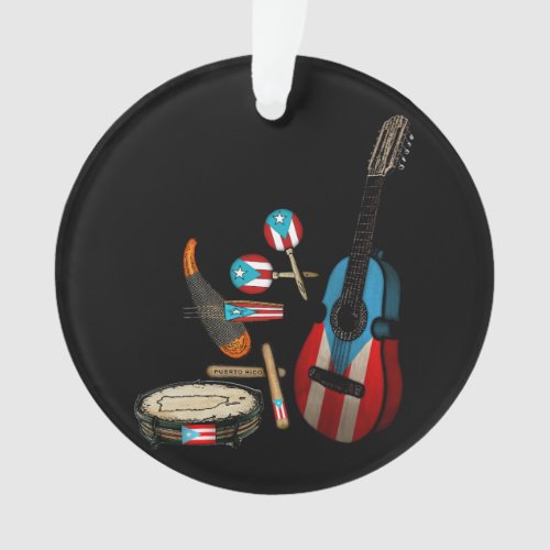Puerto Rico Flag  Boricua Traditional Instruments Ornament