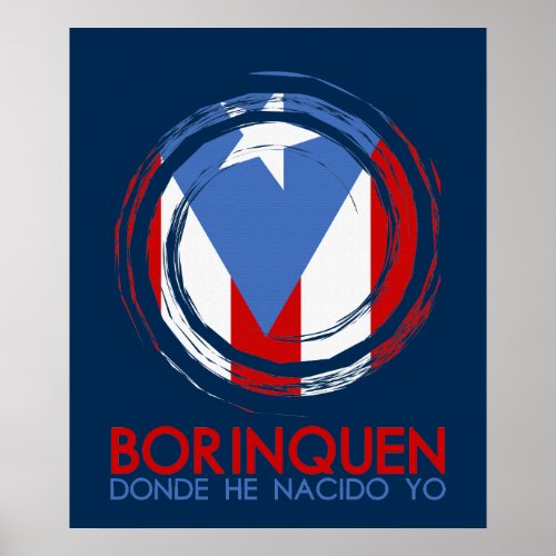 Puerto Rico Flag Borinquen Poster