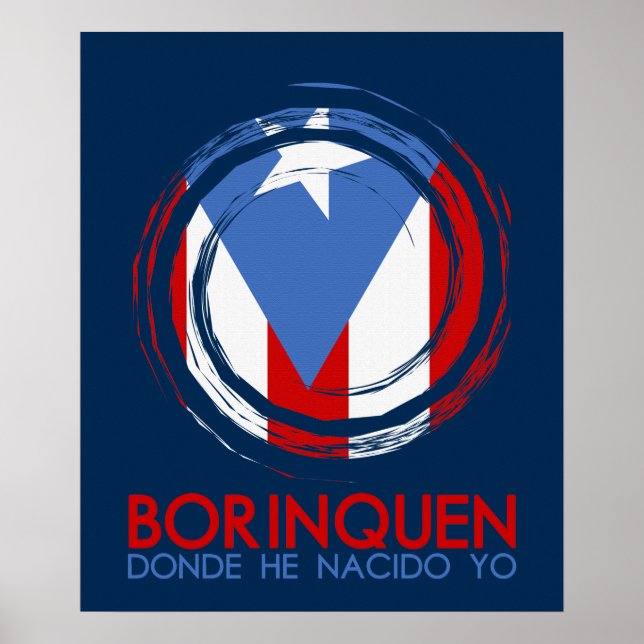 Puerto Rico Flag Borinquen Poster (Front)