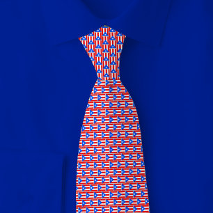 Puerto Rico Flag Brick Pattern Neck Tie