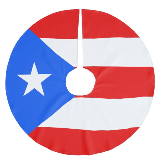 Puerto Rico Flag Brushed Polyester Tree Skirt (Front)