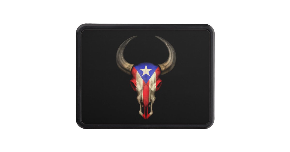 Puerto Rico Flag Bull Skull Trailer Hitch Cover Zazzle