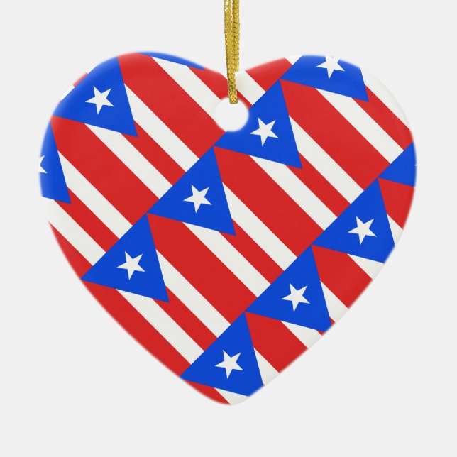 Puerto Rico Flag Ceramic Ornament (Front)