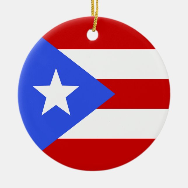 Puerto Rico flag Ceramic Ornament (Front)