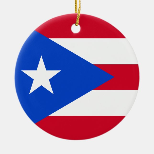 Puerto Rico Flag Ceramic Ornament (Front)