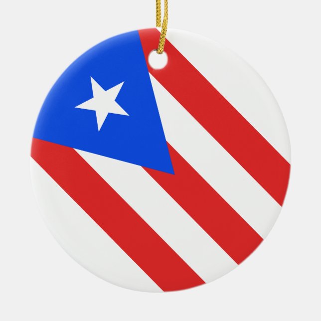 Puerto Rico Flag Ceramic Ornament (Front)