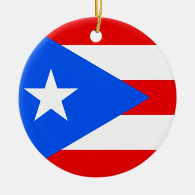 Puerto Rico Flag Ceramic Ornament (Front)