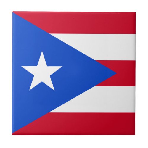 Puerto Rico Flag Ceramic Tile