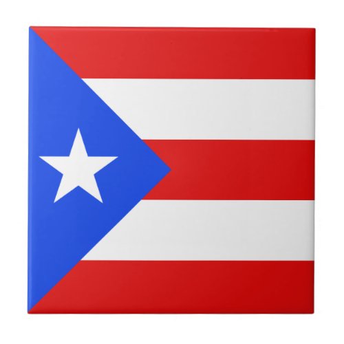 Puerto Rico Flag Ceramic Tile