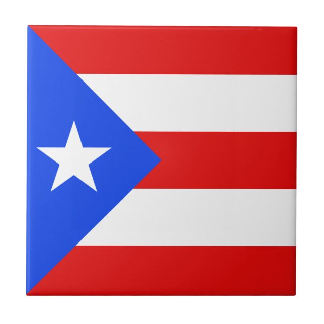 Puerto Rico Flag Ceramic Tile (Front)