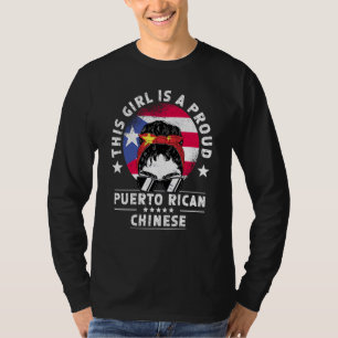 Puerto Rico Flag China Grown Women Girl Pride T-Shirt