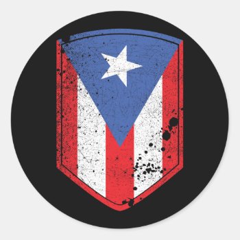 Puerto Rico Flag Classic Round Sticker by brev87 at Zazzle