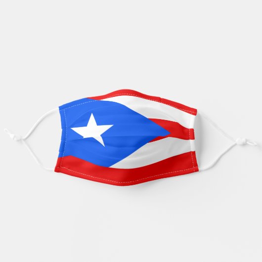 Puerto Rico Flag Cloth Face Mask (Front, Unfolded)