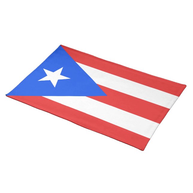 Puerto Rico Flag Cloth Placemat (On Table)