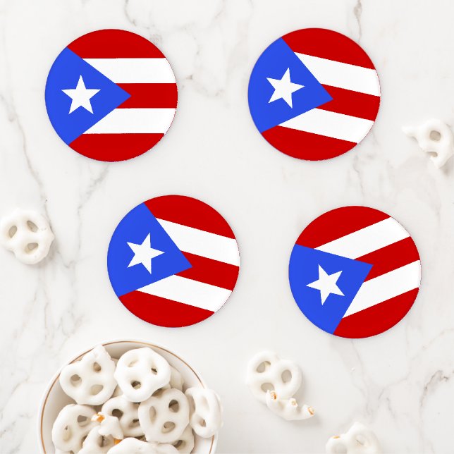 Puerto Rico flag Coaster Set (In Situ)