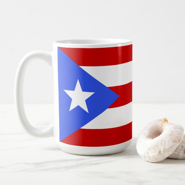 Puerto Rico flag Coffee Mug (With Donut)