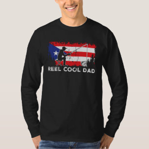 Puerto Rico Flag Cool Dad Fishing Fisherman Father T-Shirt
