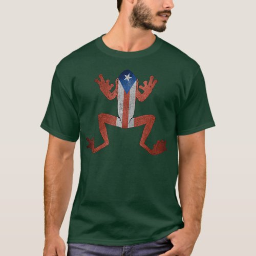 Puerto Rico Flag Coqui Frog  Rican Se Levanta T_Shirt